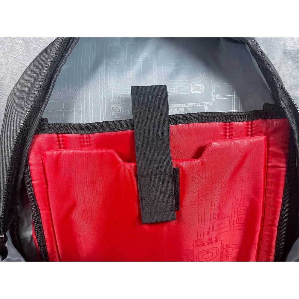 NWT OGIO Backpack Dark Gray Red Laptop Compartment Tech School Commuter Bag